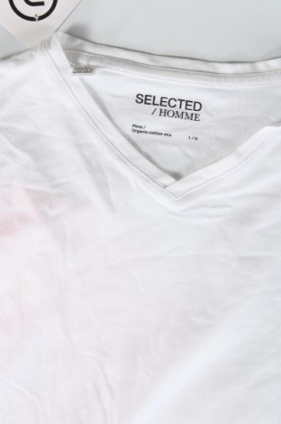 Ανδρικό t-shirt Selected Homme, Μέγεθος L, Χρώμα Λευκό, Τιμή 15,98 €