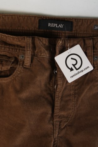 Pantaloni raiați de bărbați Replay, Mărime S, Culoare Maro, Preț 268,42 Lei