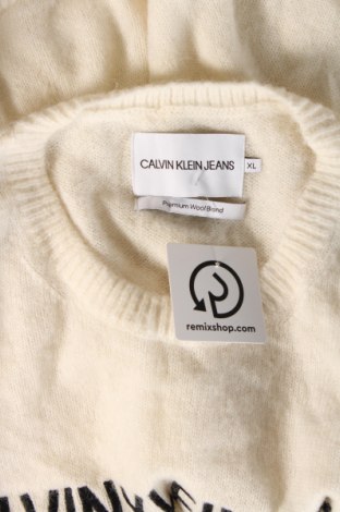 Męski sweter Calvin Klein, Rozmiar XL, Kolor ecru, Cena 249,17 zł