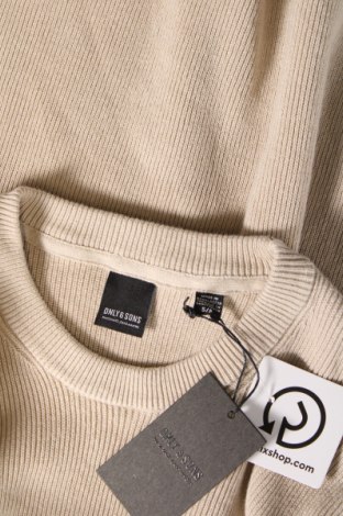 Herrenpullover Only & Sons, Größe S, Farbe Beige, Preis € 12,33