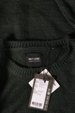 Męski sweter Only & Sons, Rozmiar L, Kolor Zielony, Cena 66,21 zł