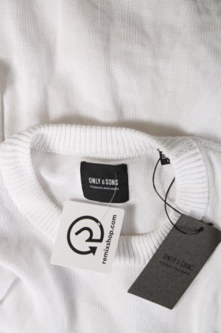 Ανδρικό πουλόβερ Only & Sons, Μέγεθος L, Χρώμα Λευκό, Τιμή 13,51 €