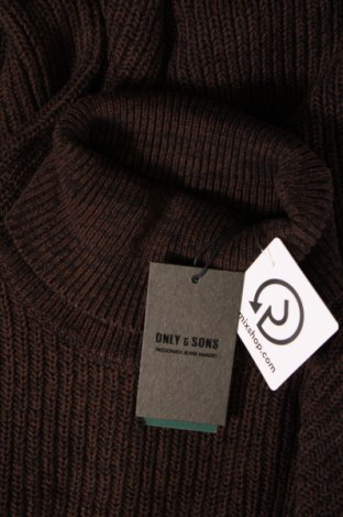 Męski sweter Only & Sons, Rozmiar L, Kolor Brązowy, Cena 66,21 zł