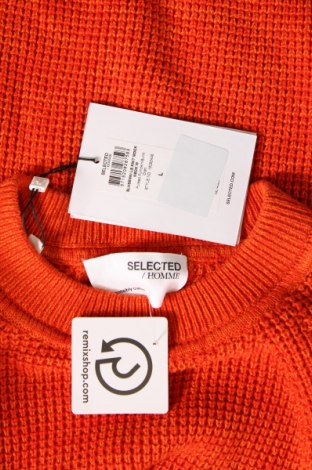Мъжки пуловер Selected Homme, Размер L, Цвят Оранжев, Цена 50,05 лв.