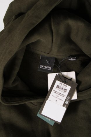 Ανδρικό φούτερ Only & Sons, Μέγεθος S, Χρώμα Πράσινο, Τιμή 10,67 €