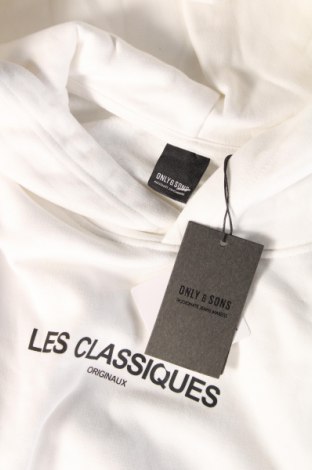 Herren Sweatshirt Only & Sons, Größe L, Farbe Weiß, Preis € 12,80