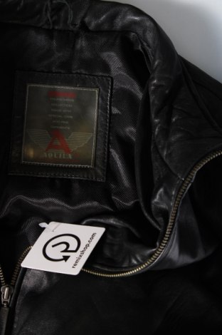 Ανδρικό δερμάτινο μπουφάν, Μέγεθος XL, Χρώμα Μαύρο, Τιμή 59,57 €