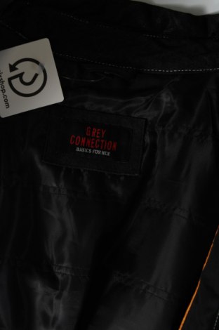 Ανδρικό δερμάτινο μπουφάν Grey Connection, Μέγεθος L, Χρώμα Μαύρο, Τιμή 59,57 €