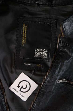 Męska skórzana kurtka Jack & Jones, Rozmiar M, Kolor Czarny, Cena 438,20 zł