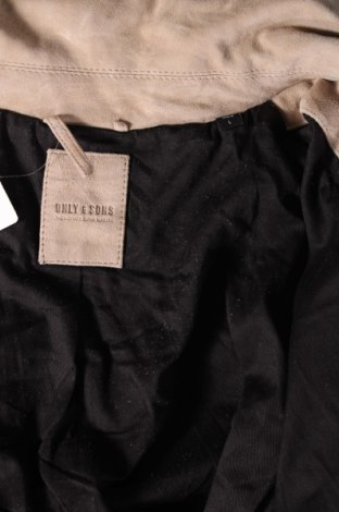 Męska skórzana kurtka Jack & Jones, Rozmiar L, Kolor Beżowy, Cena 796,44 zł