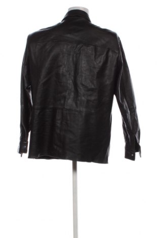 Мъжко кожено яке Zara, Размер XL, Цвят Черен, Цена 89,00 лв.