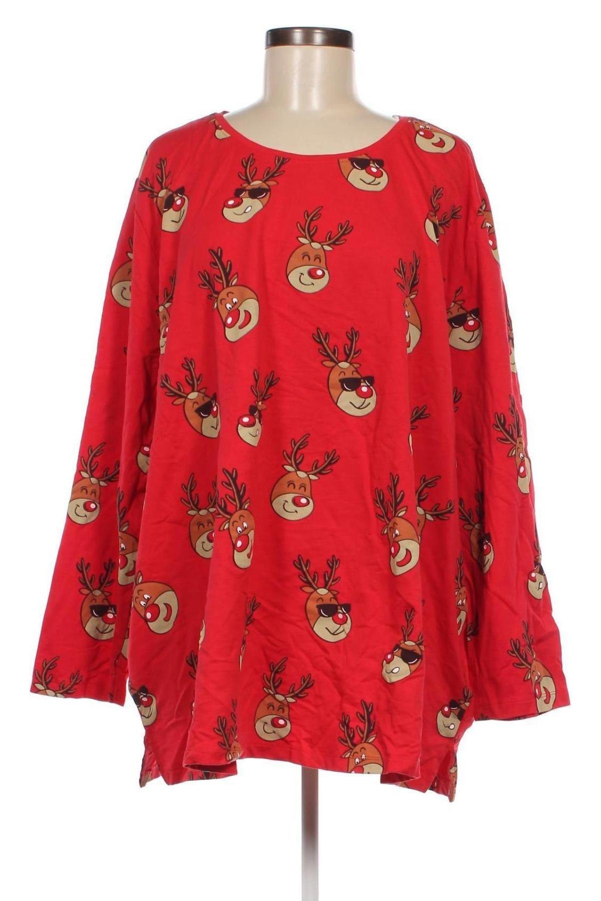 Γυναικεία μπλούζα, Μέγεθος 4XL, Χρώμα Κόκκινο, Τιμή 8,23 €