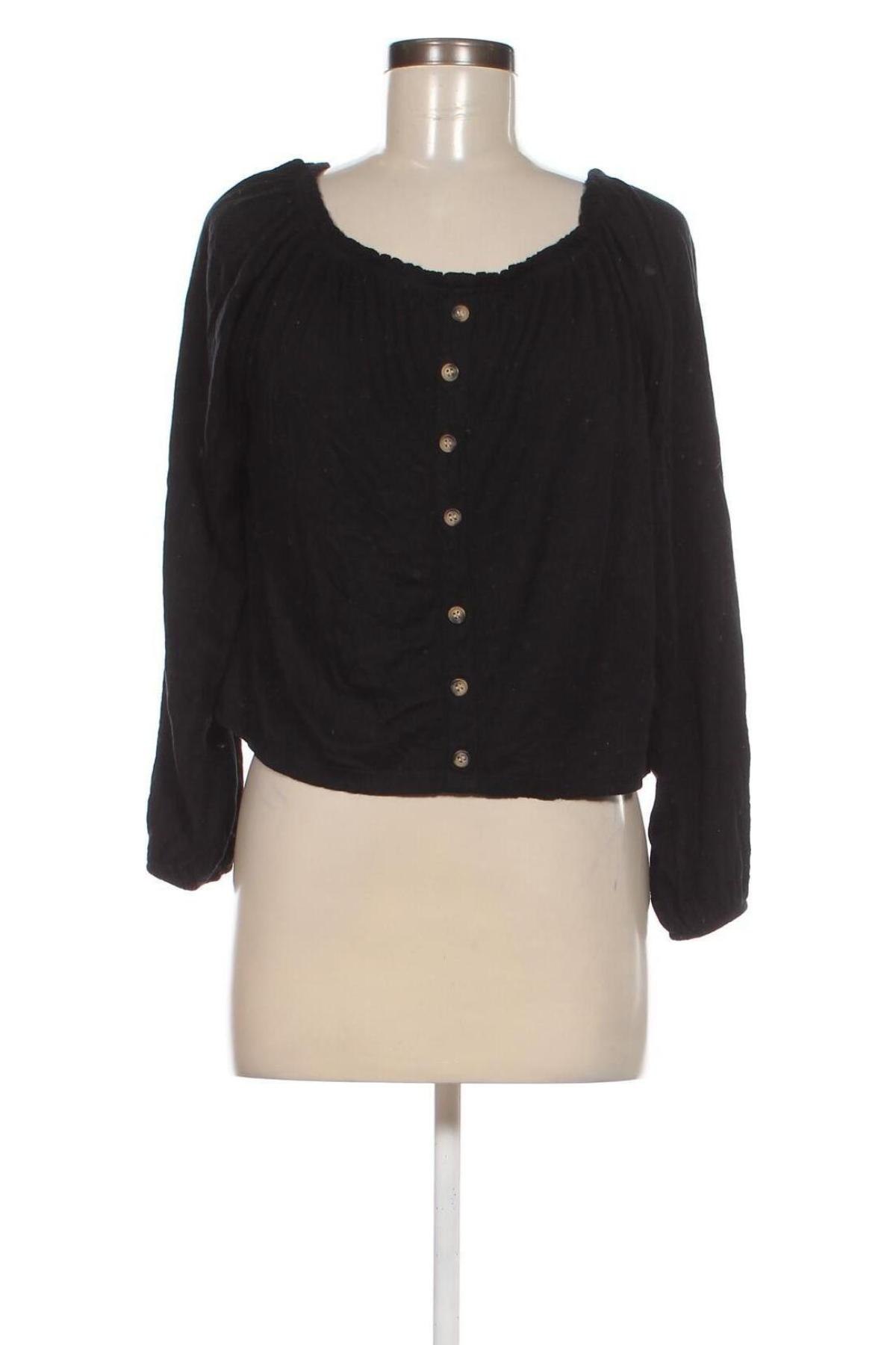 Дамска блуза Bershka, Размер M, Цвят Черен, Цена 10,34 лв.