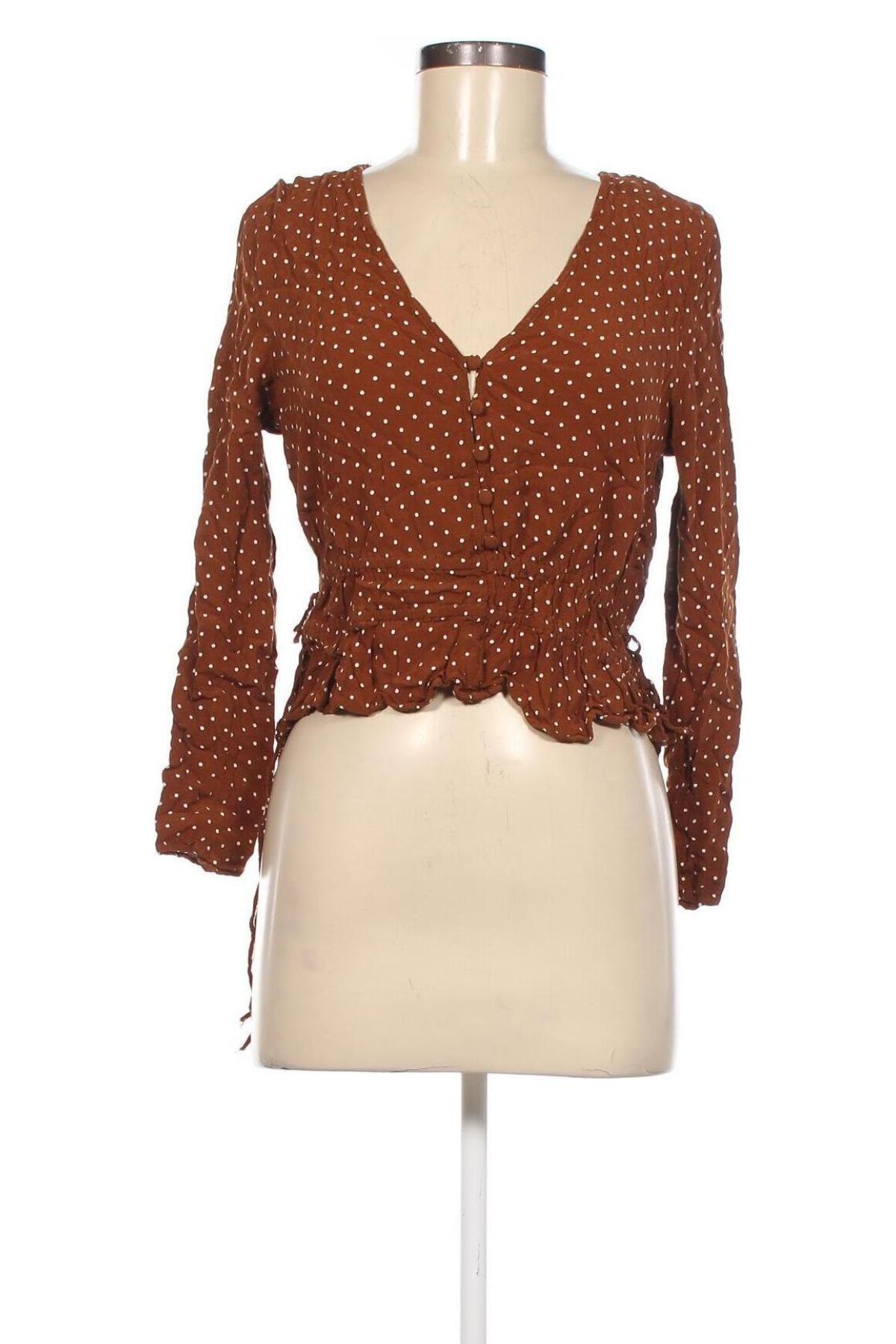 Дамска блуза H&M, Размер M, Цвят Кафяв, Цена 5,70 лв.