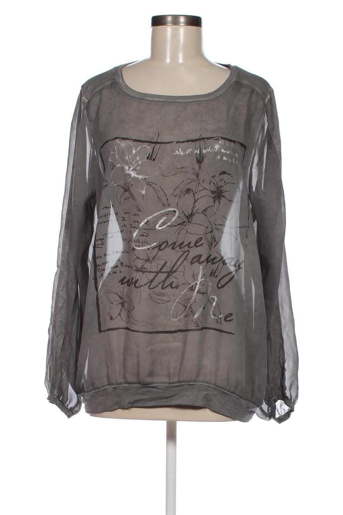 Γυναικεία μπλούζα Ms Mode, Μέγεθος M, Χρώμα Γκρί, Τιμή 4,11 €