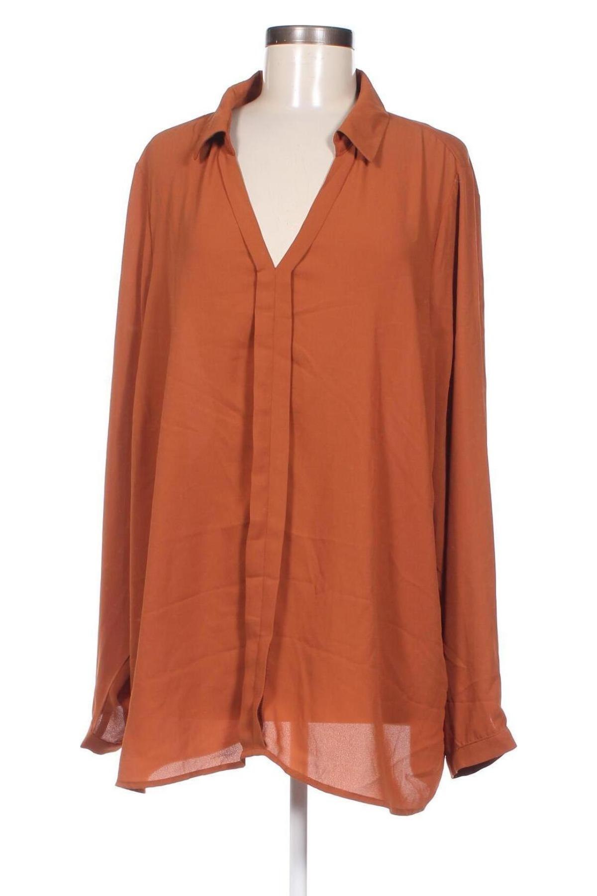Γυναικεία μπλούζα ONLY Carmakoma, Μέγεθος 3XL, Χρώμα Καφέ, Τιμή 11,75 €