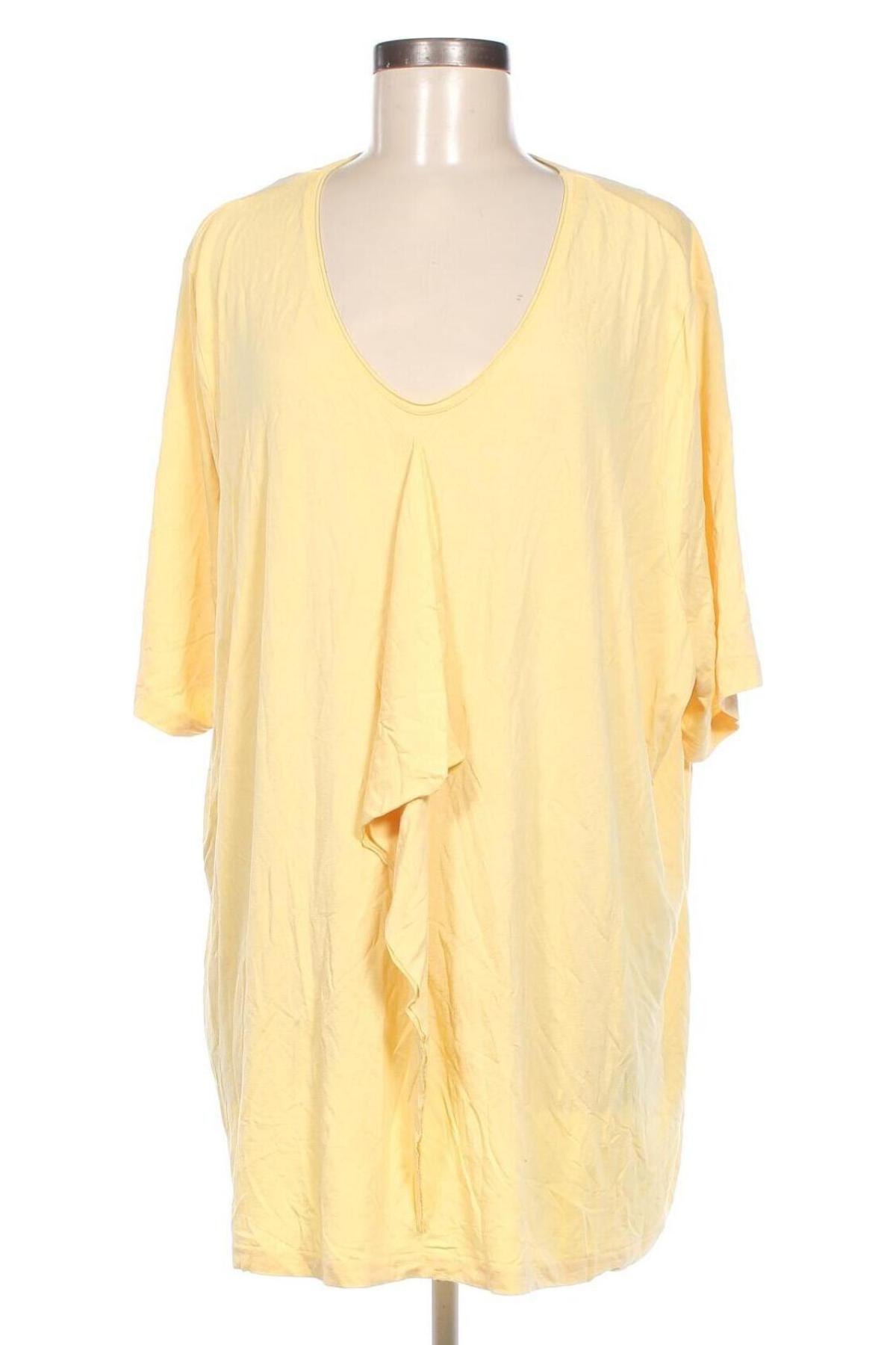 Γυναικεία μπλούζα Ulla Popken, Μέγεθος 4XL, Χρώμα Κίτρινο, Τιμή 10,94 €