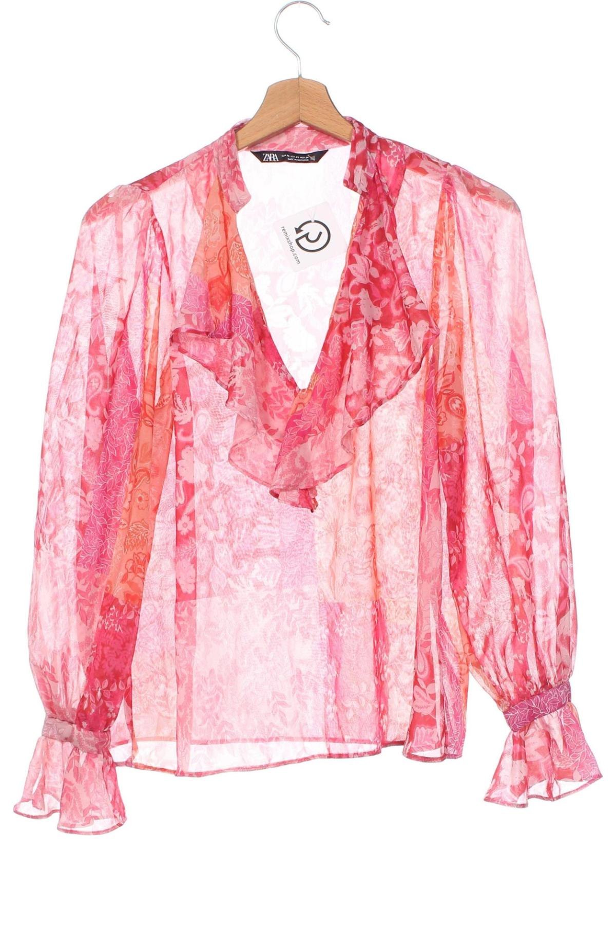 Дамска блуза Zara, Размер XS, Цвят Розов, Цена 14,58 лв.