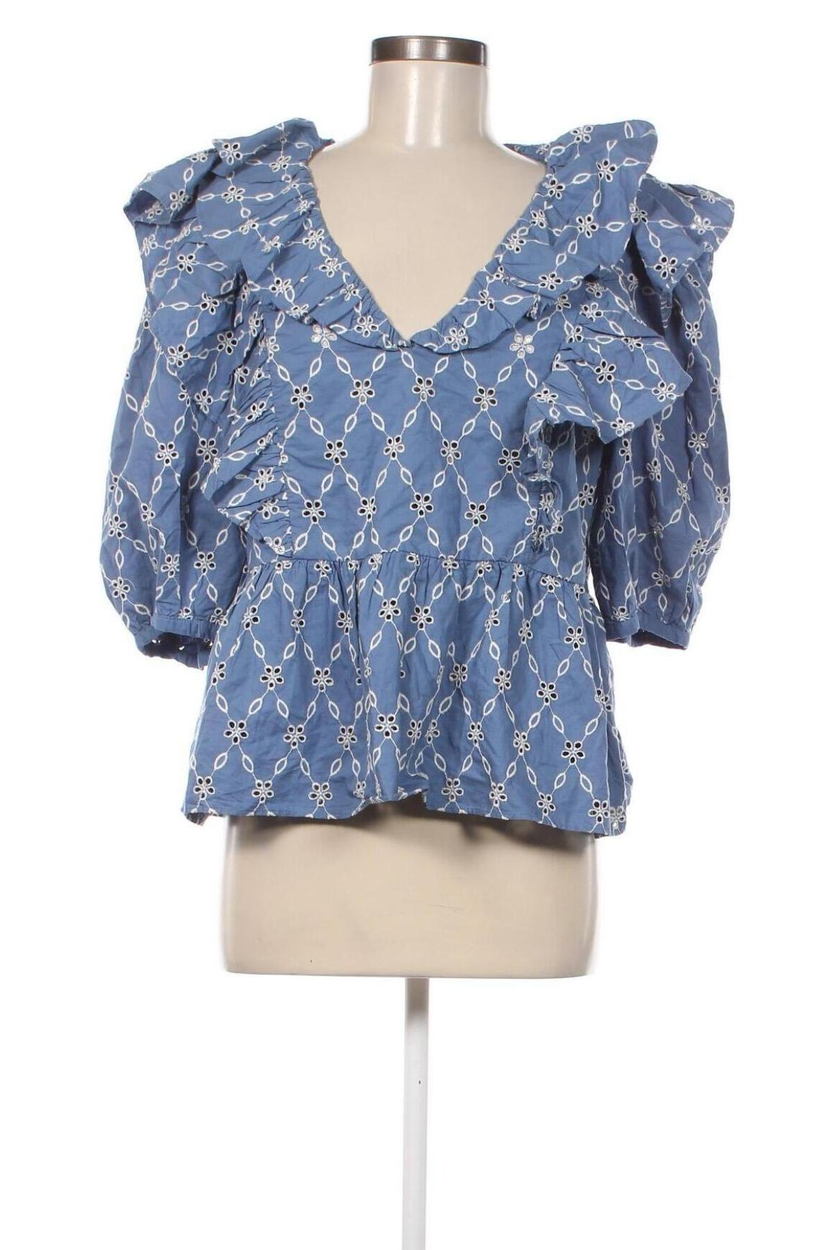 Дамска блуза Zara, Размер XL, Цвят Син, Цена 43,55 лв.