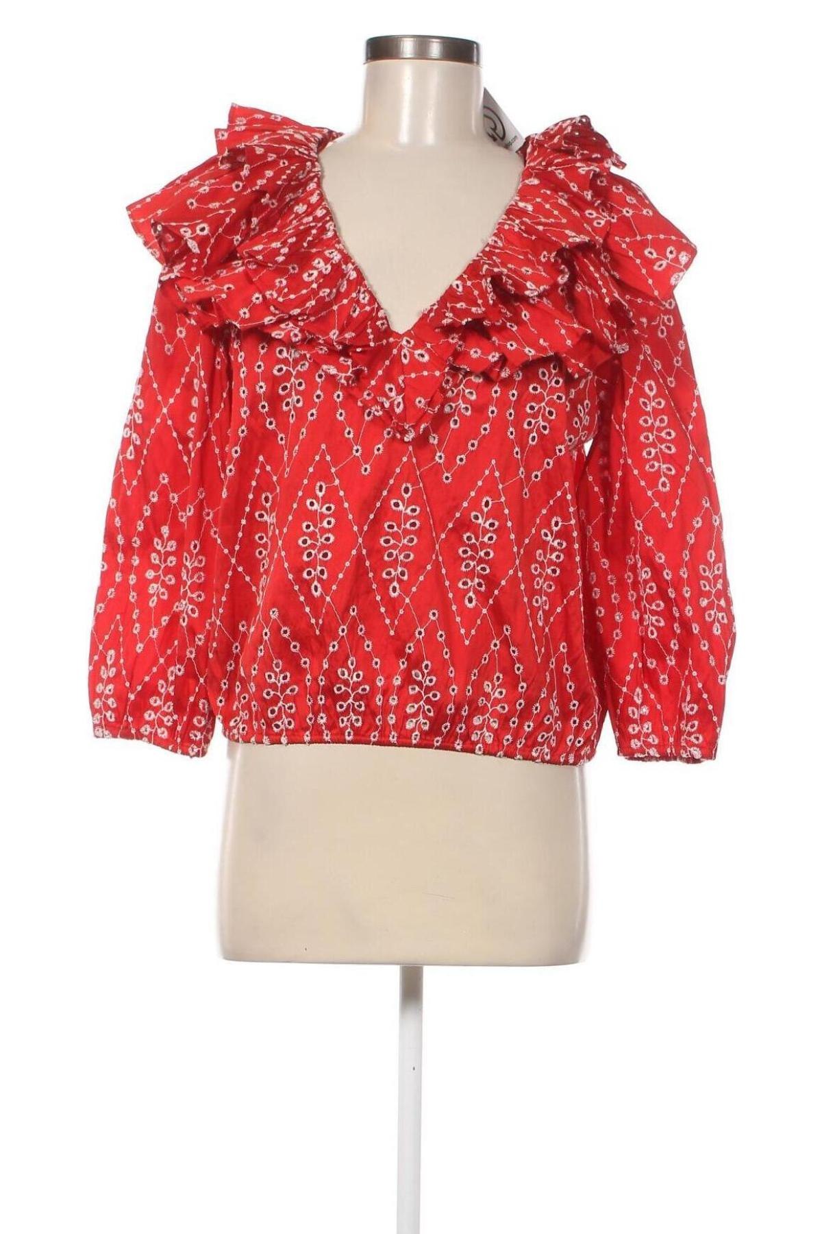Дамска блуза Zara, Размер XL, Цвят Червен, Цена 16,18 лв.