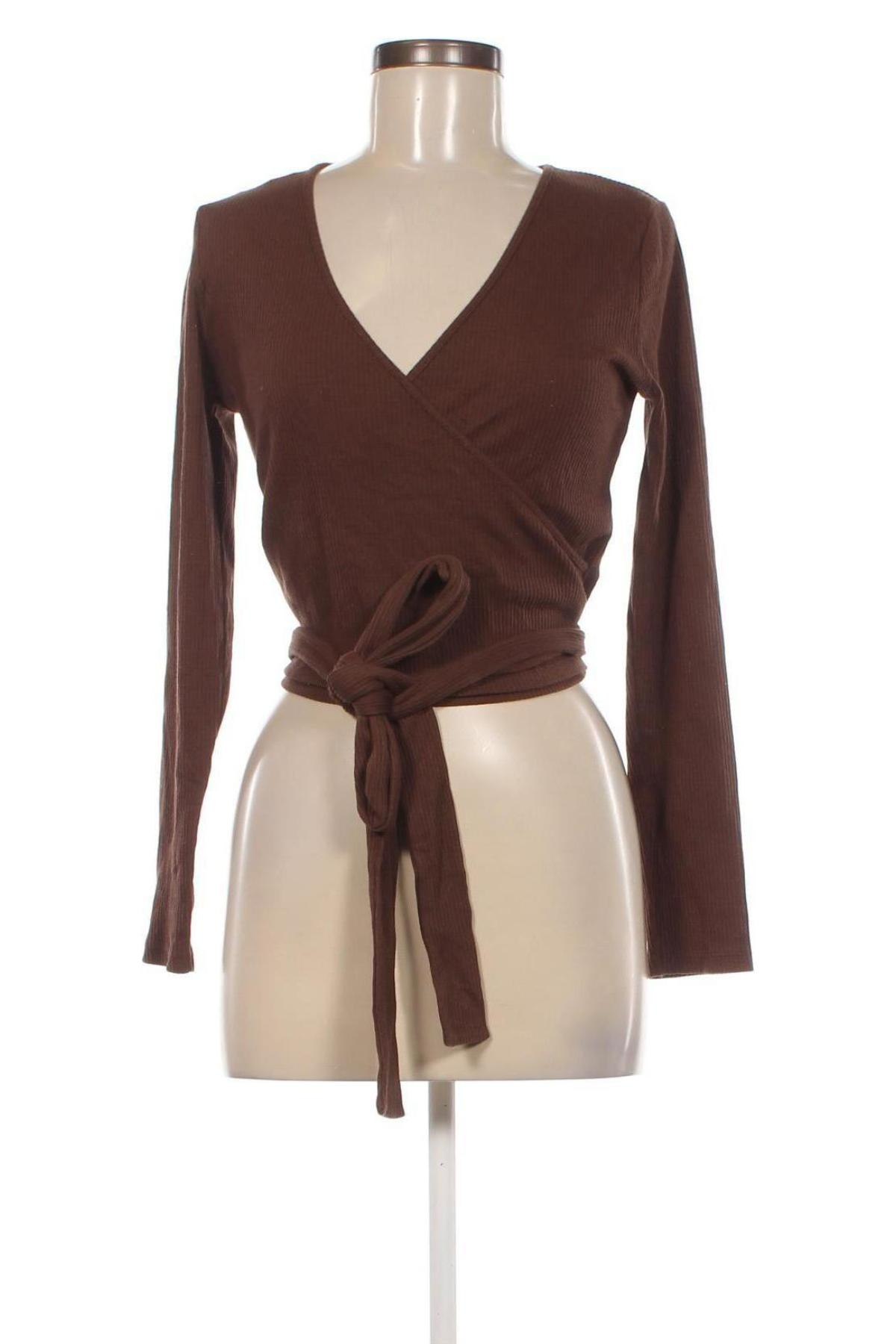 Дамска блуза Zara, Размер L, Цвят Кафяв, Цена 12,15 лв.