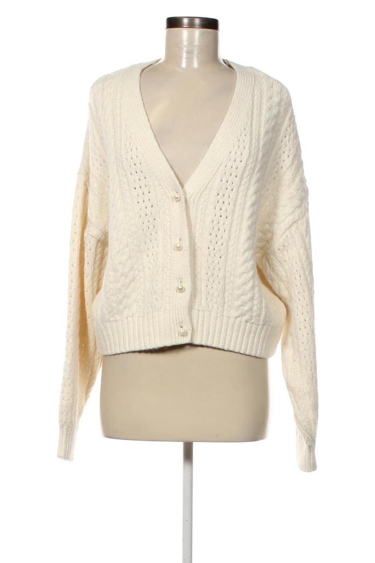 Cardigan de damă Sinsay, Mărime M, Culoare Ecru, Preț 74,35 Lei