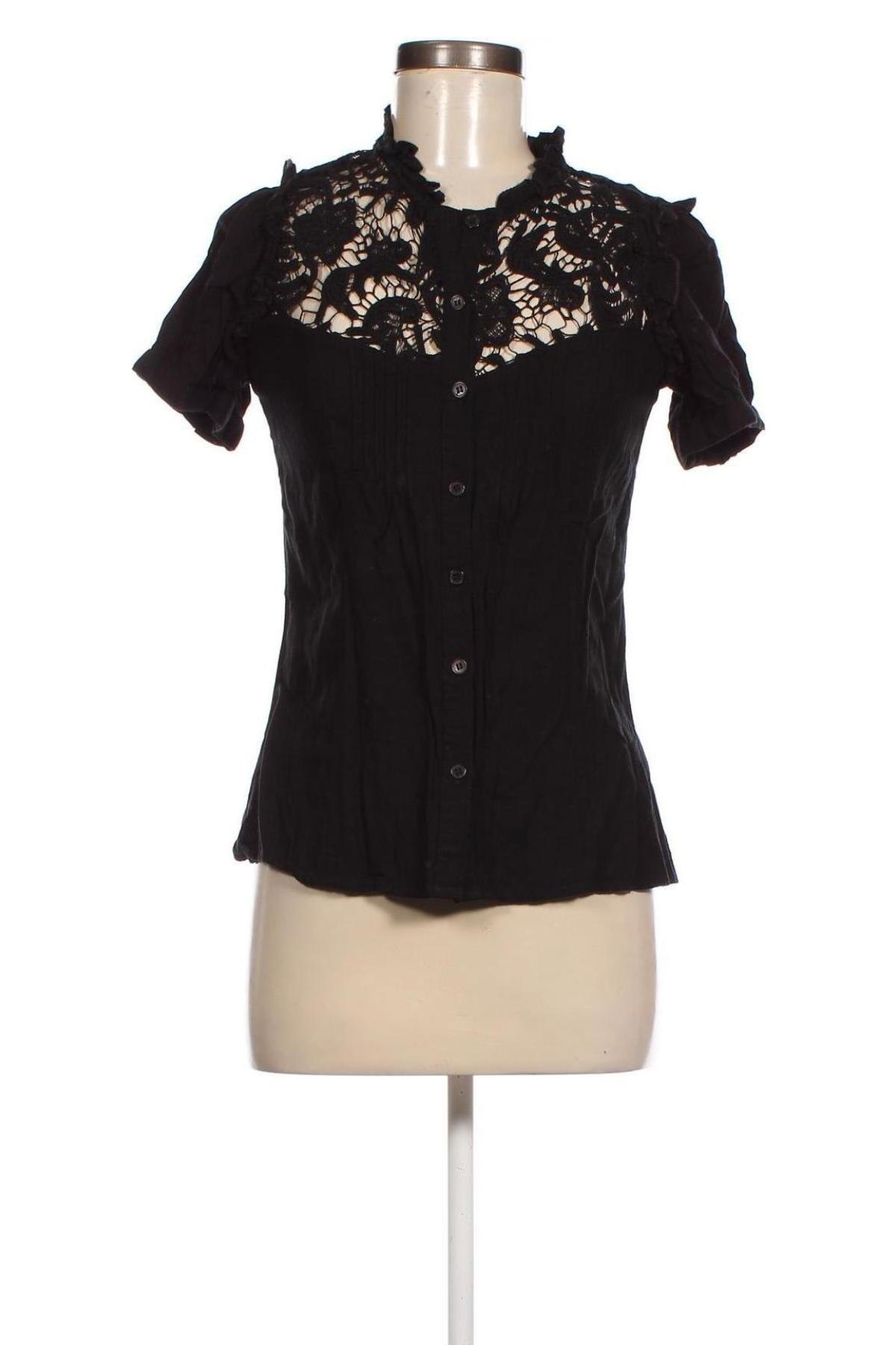 Γυναικείο πουκάμισο Gina Tricot, Μέγεθος S, Χρώμα Μαύρο, Τιμή 15,66 €