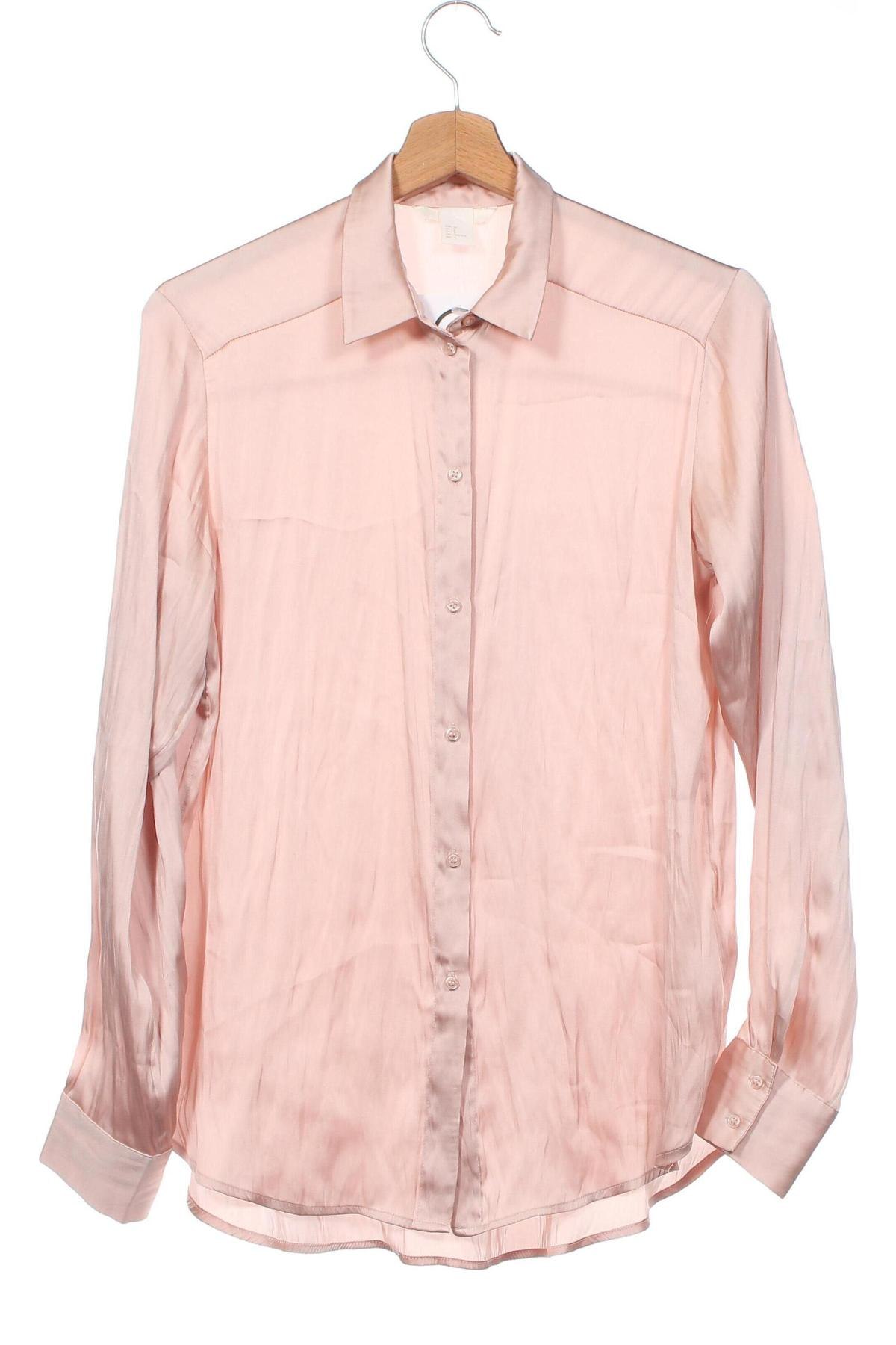 Дамска риза H&M, Размер XXS, Цвят Розов, Цена 13,55 лв.