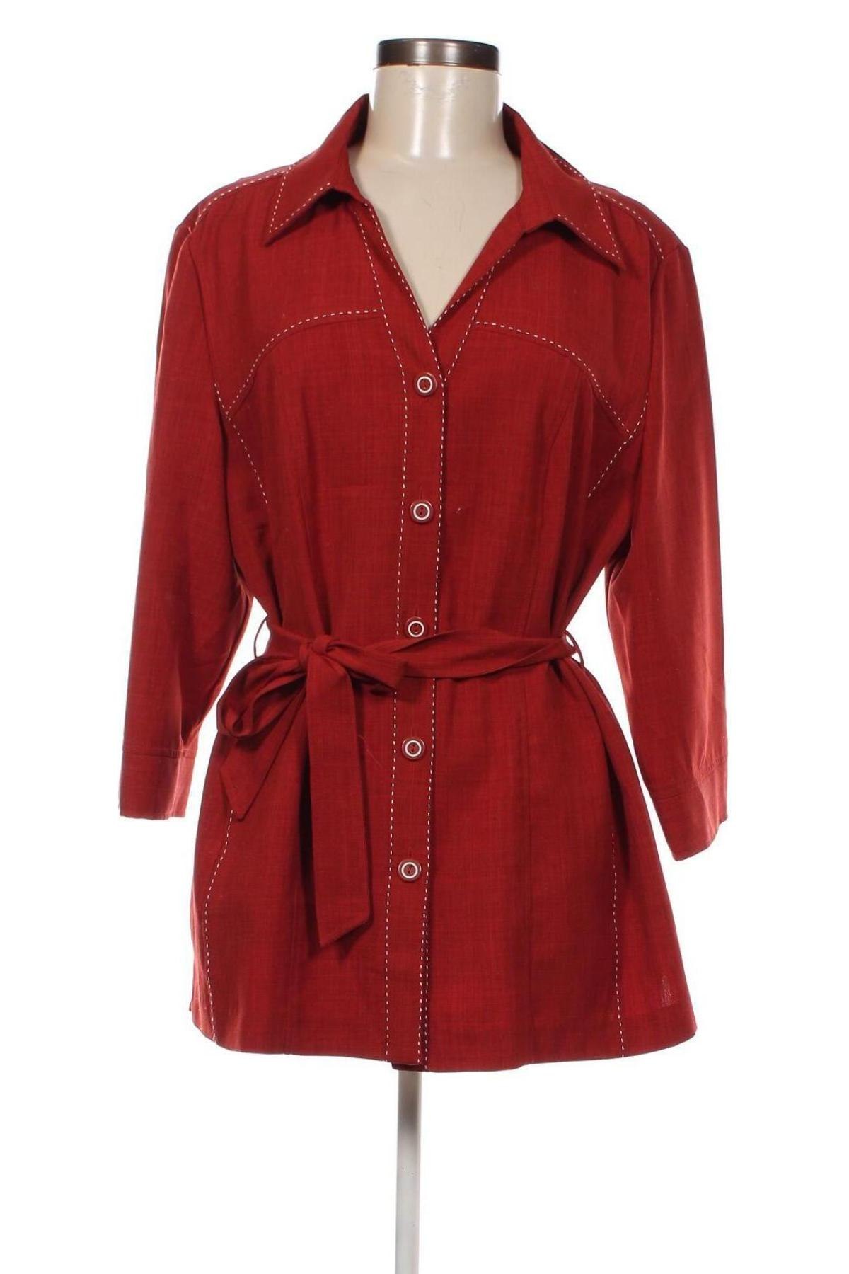 Γυναικείο πουκάμισο Helena Vera, Μέγεθος XL, Χρώμα Κόκκινο, Τιμή 9,46 €