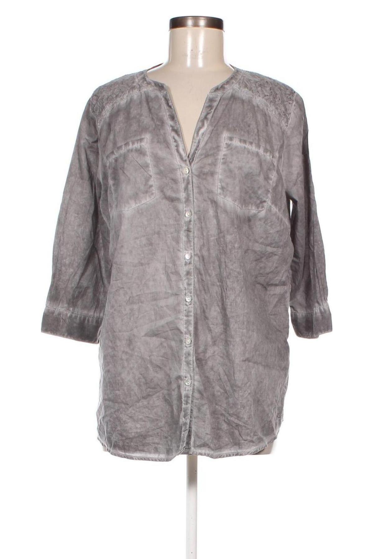 Γυναικείο πουκάμισο Tom Tailor, Μέγεθος L, Χρώμα Γκρί, Τιμή 11,57 €
