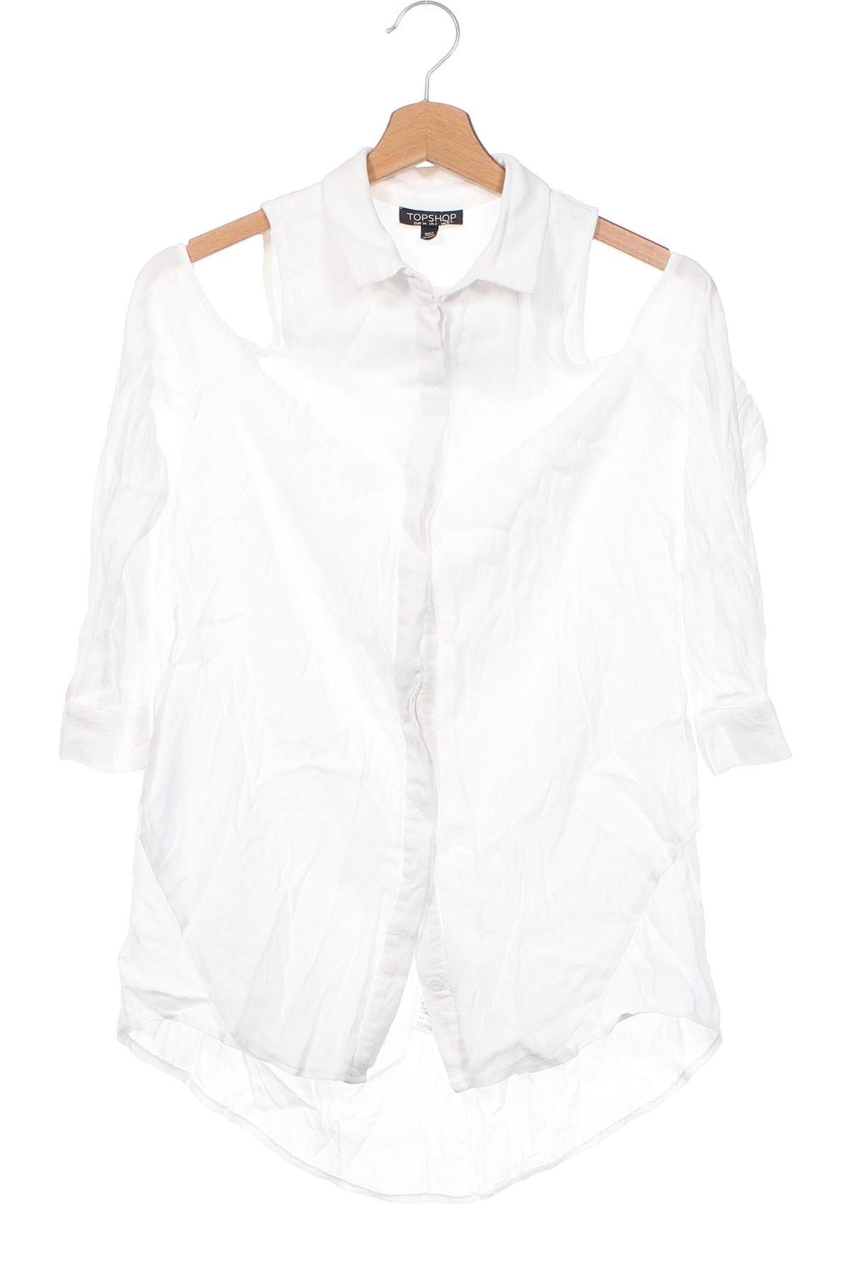 Γυναικείο πουκάμισο Topshop, Μέγεθος XS, Χρώμα Λευκό, Τιμή 10,76 €
