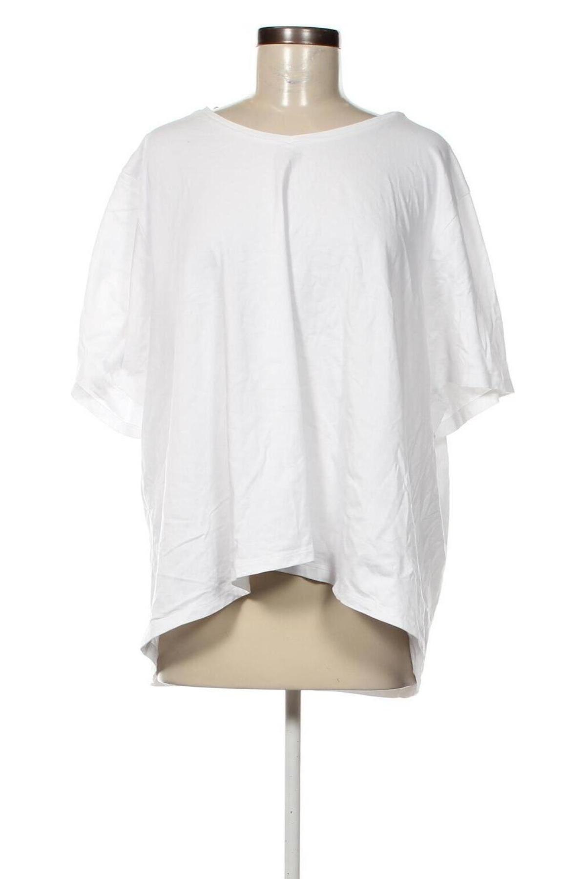 Γυναικείο t-shirt, Μέγεθος 4XL, Χρώμα Λευκό, Τιμή 7,64 €