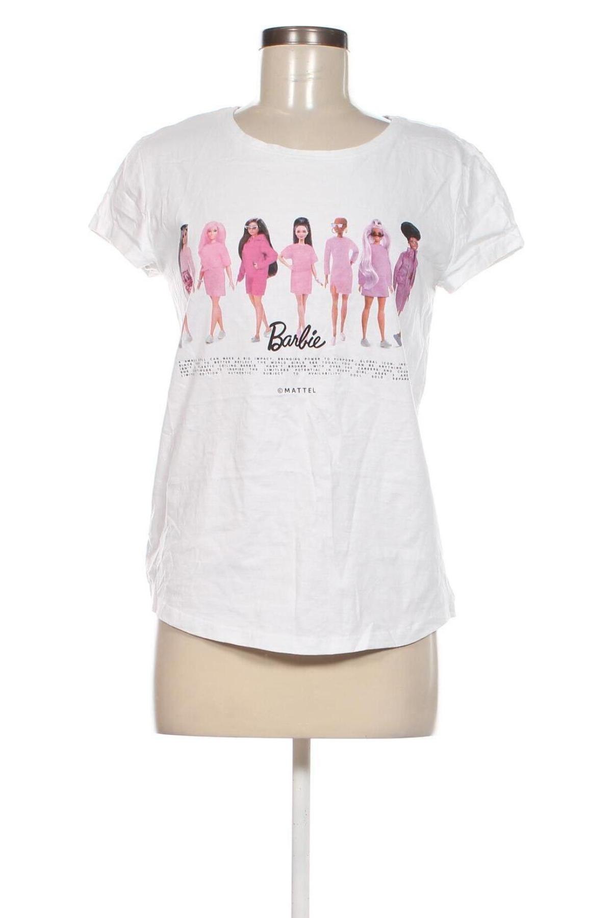 Γυναικείο t-shirt Barbie, Μέγεθος M, Χρώμα Λευκό, Τιμή 9,91 €