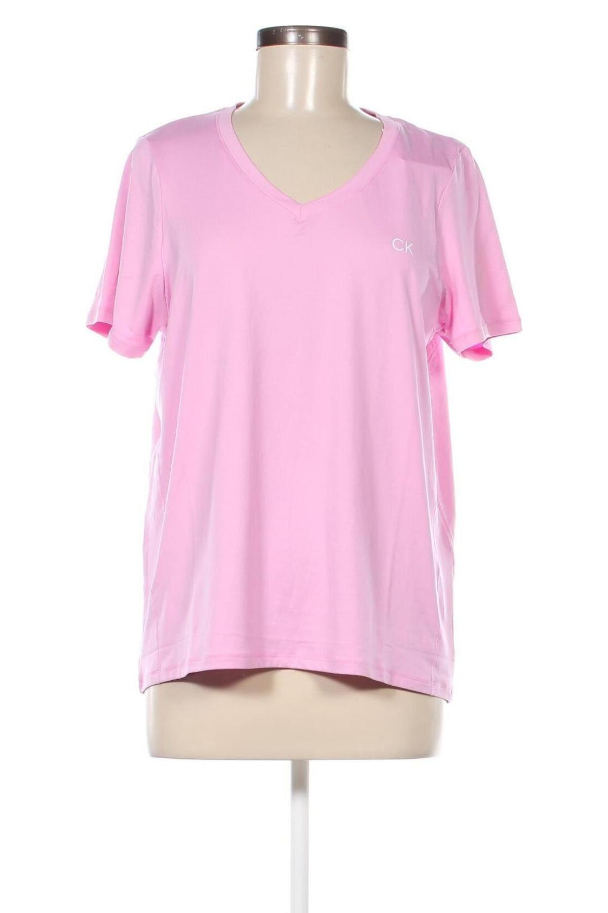 Γυναικείο t-shirt Calvin Klein, Μέγεθος L, Χρώμα Ρόζ , Τιμή 35,72 €