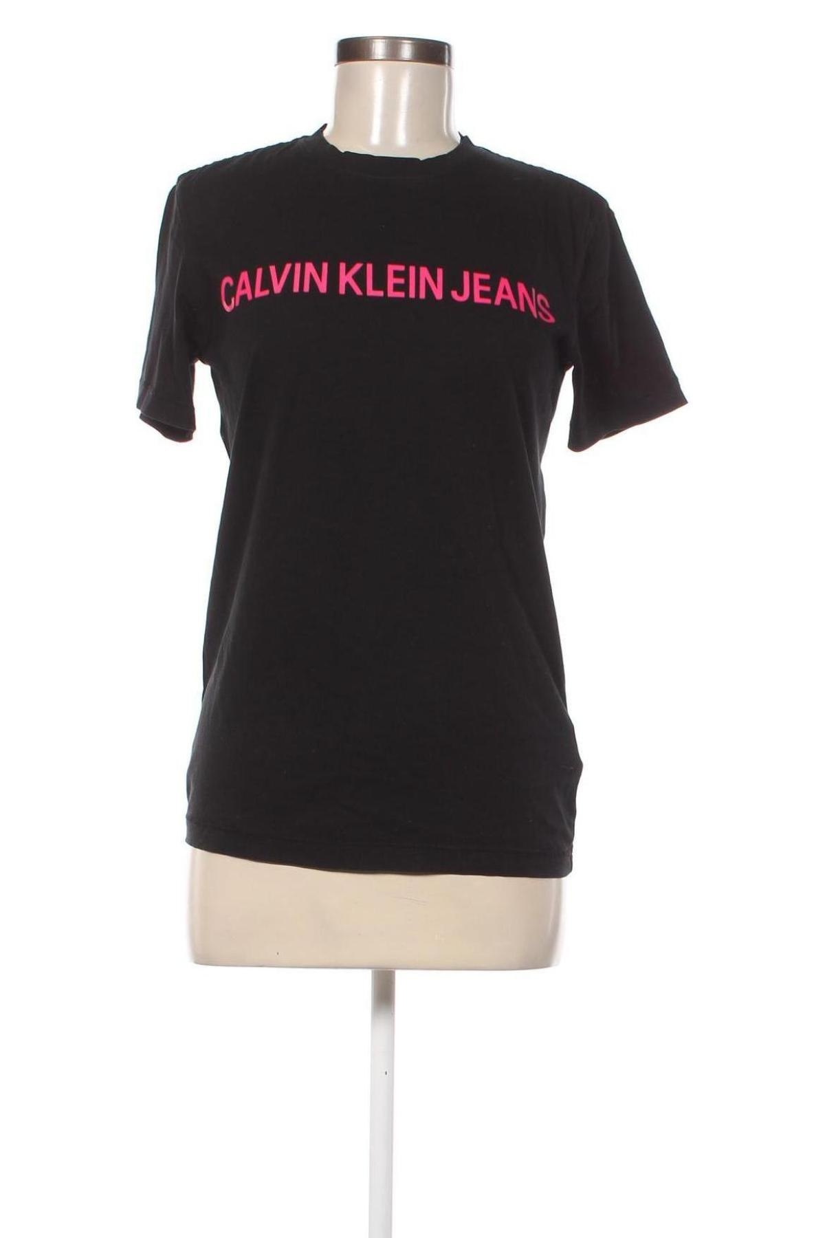 Damen T-Shirt Calvin Klein Jeans, Größe S, Farbe Schwarz, Preis 17,39 €