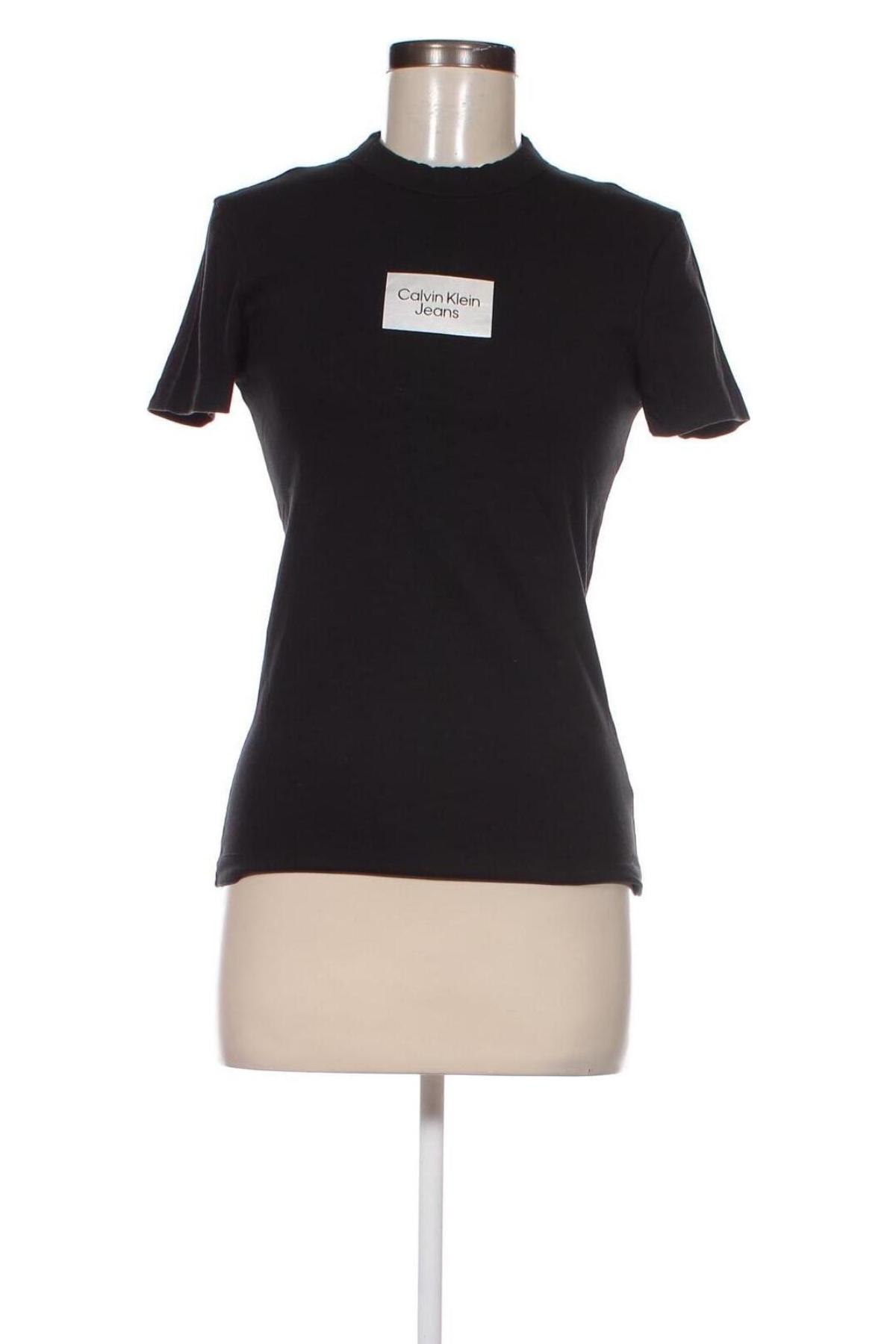 Damen T-Shirt Calvin Klein Jeans, Größe XS, Farbe Schwarz, Preis 39,69 €