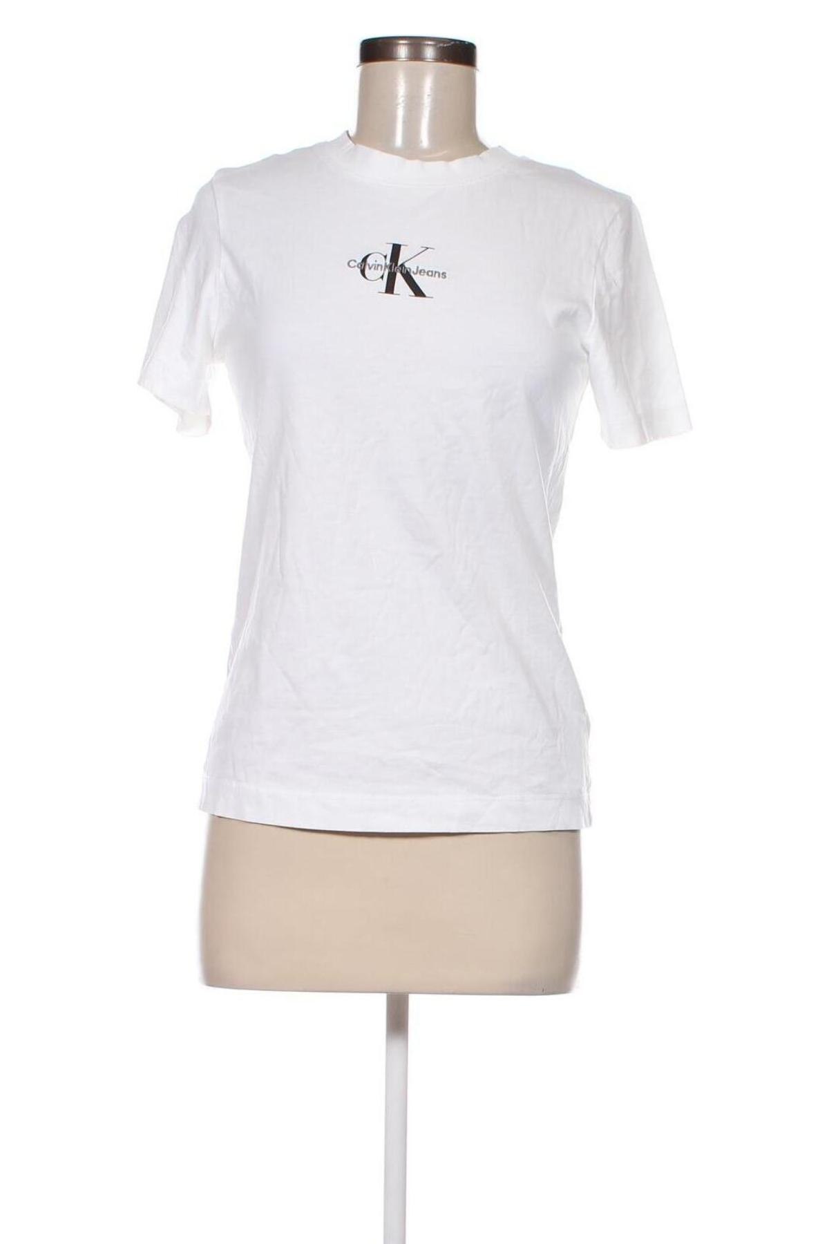 Γυναικείο t-shirt Calvin Klein Jeans, Μέγεθος M, Χρώμα Λευκό, Τιμή 39,69 €