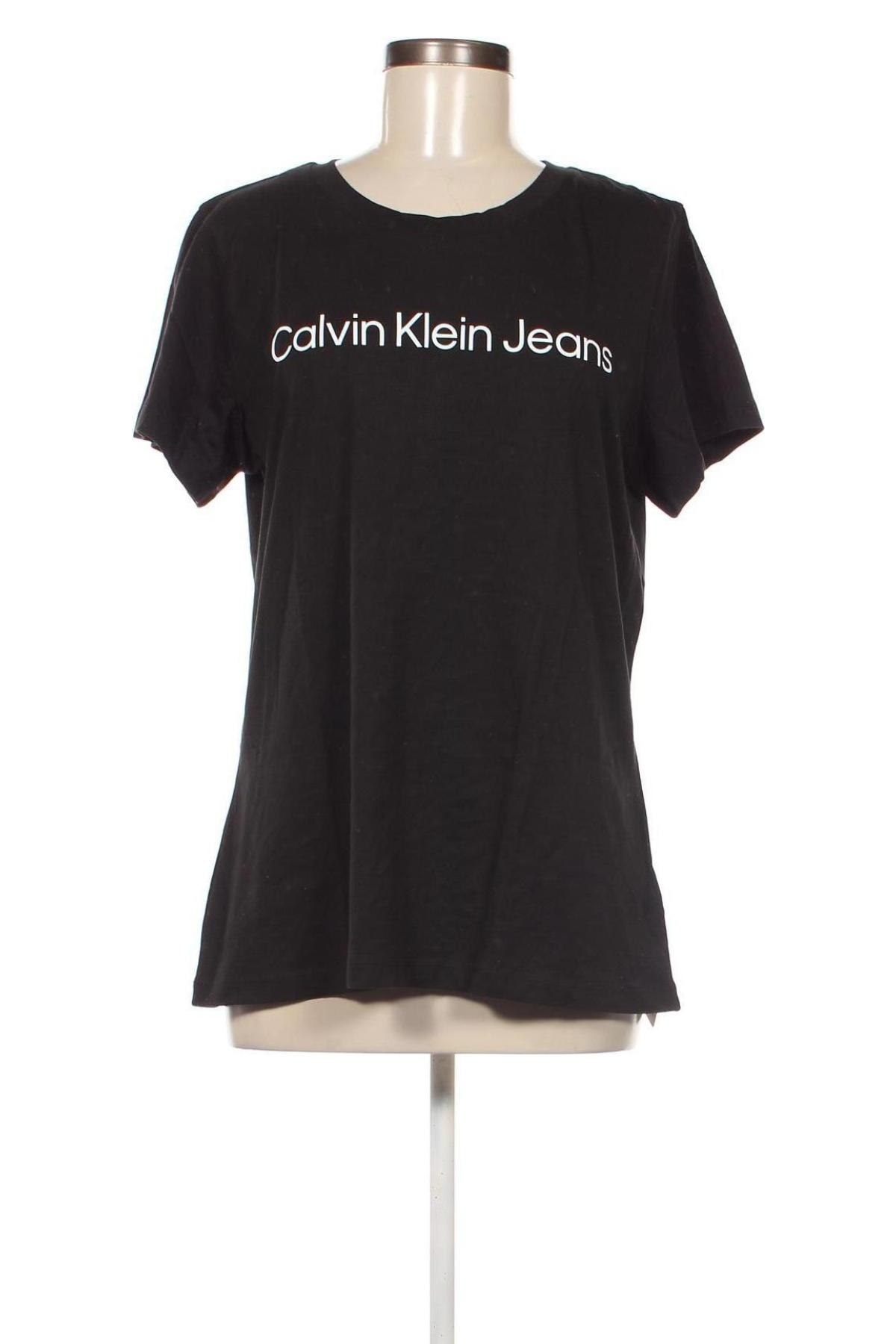 Damen T-Shirt Calvin Klein Jeans, Größe XXL, Farbe Schwarz, Preis € 37,71