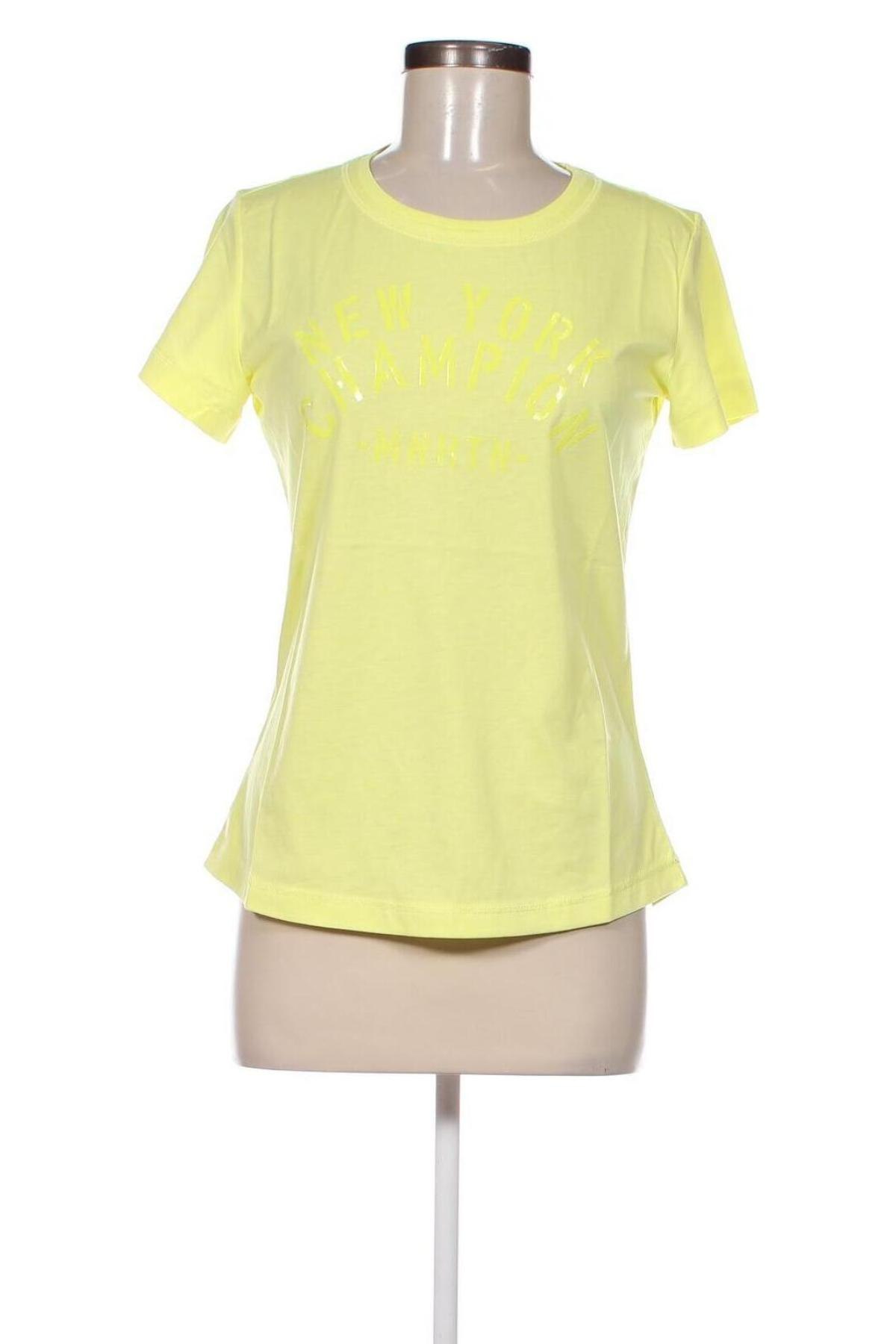 Γυναικείο t-shirt Champion, Μέγεθος L, Χρώμα Κίτρινο, Τιμή 10,21 €