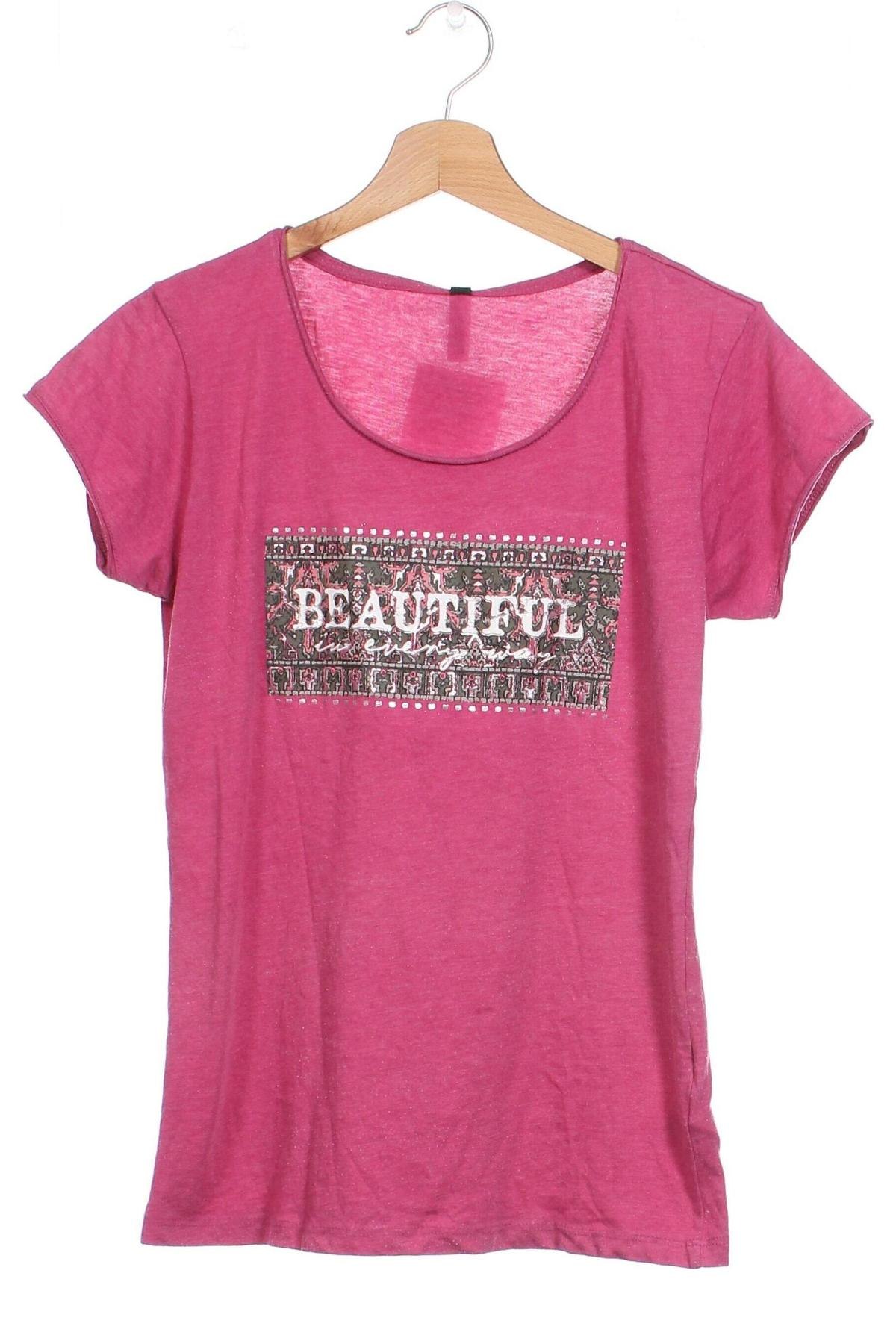 Γυναικείο t-shirt Colours Of The World, Μέγεθος XS, Χρώμα Ρόζ , Τιμή 5,00 €
