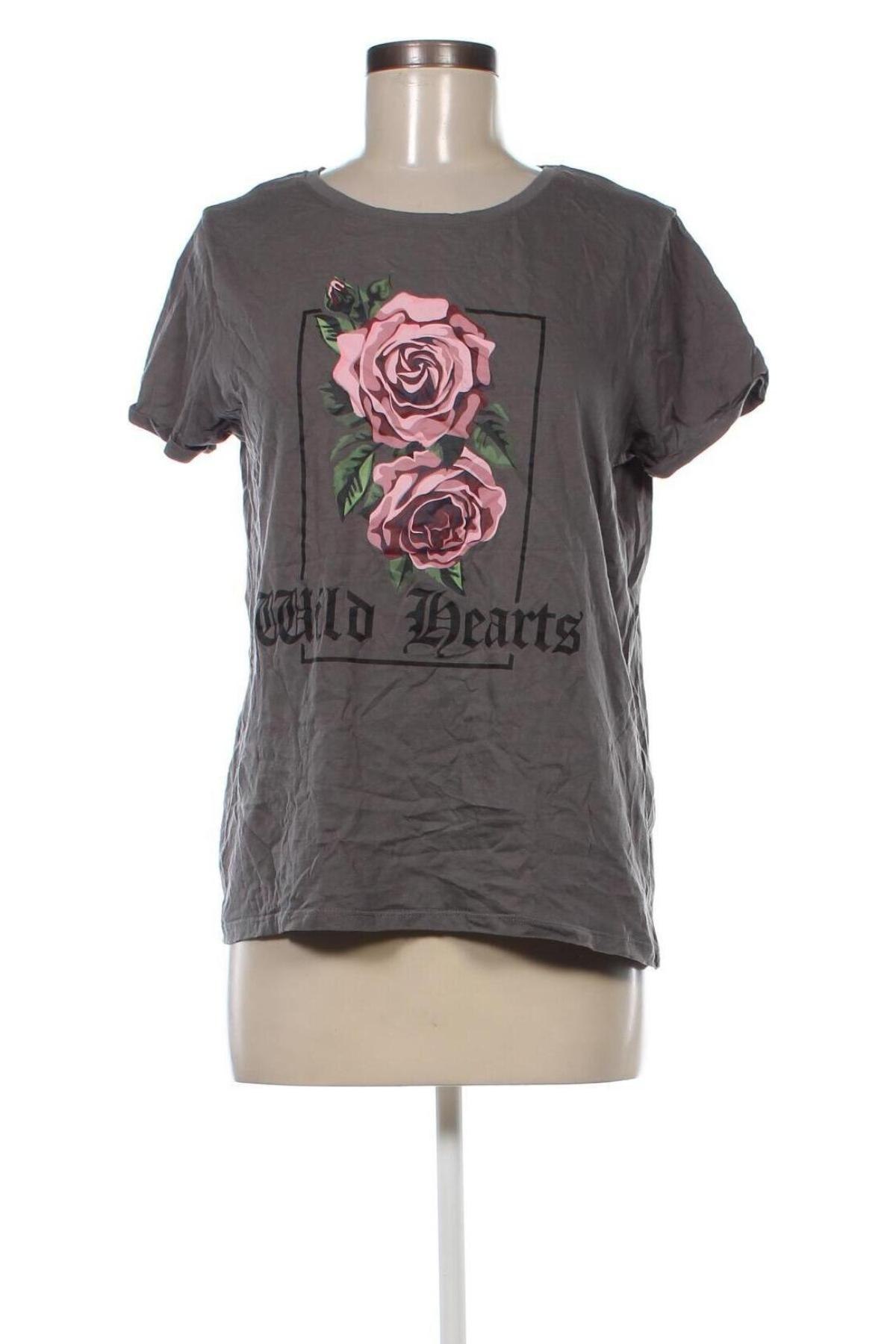 Γυναικείο t-shirt Fb Sister, Μέγεθος L, Χρώμα Γκρί, Τιμή 8,04 €