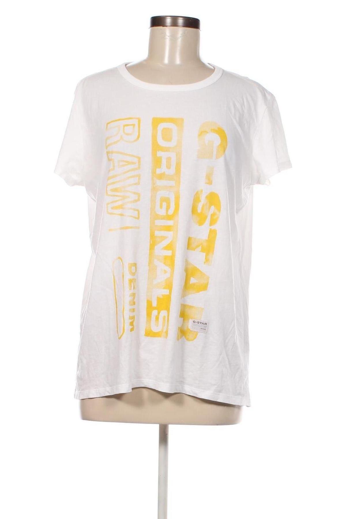 Damen T-Shirt G-Star Raw, Größe L, Farbe Weiß, Preis 10,23 €