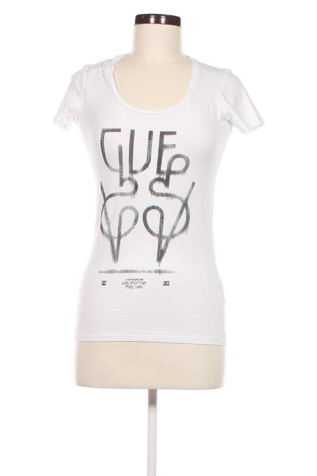 Γυναικείο t-shirt Guess, Μέγεθος M, Χρώμα Λευκό, Τιμή 19,99 €