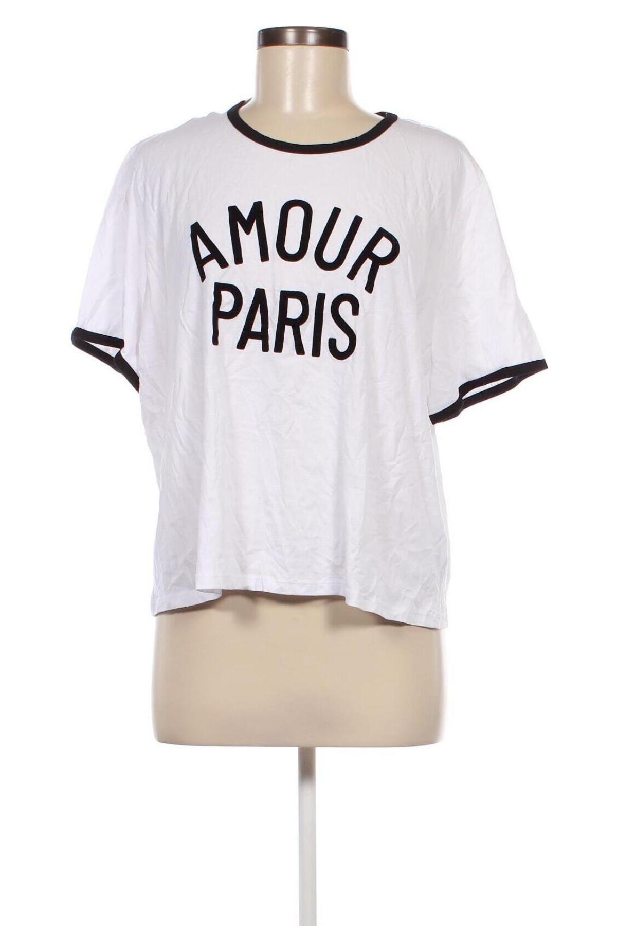 Γυναικείο t-shirt H&M, Μέγεθος XXL, Χρώμα Λευκό, Τιμή 7,64 €