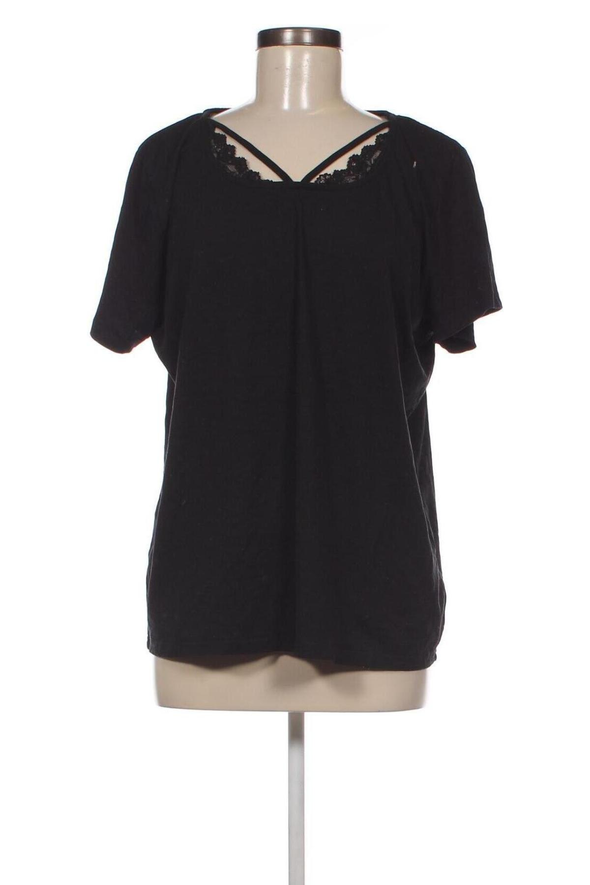 Γυναικείο t-shirt Janina, Μέγεθος XXL, Χρώμα Μαύρο, Τιμή 7,64 €
