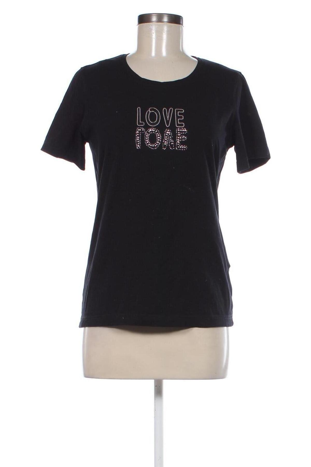 Γυναικείο t-shirt Laura Di Sarpi, Μέγεθος M, Χρώμα Μαύρο, Τιμή 5,23 €