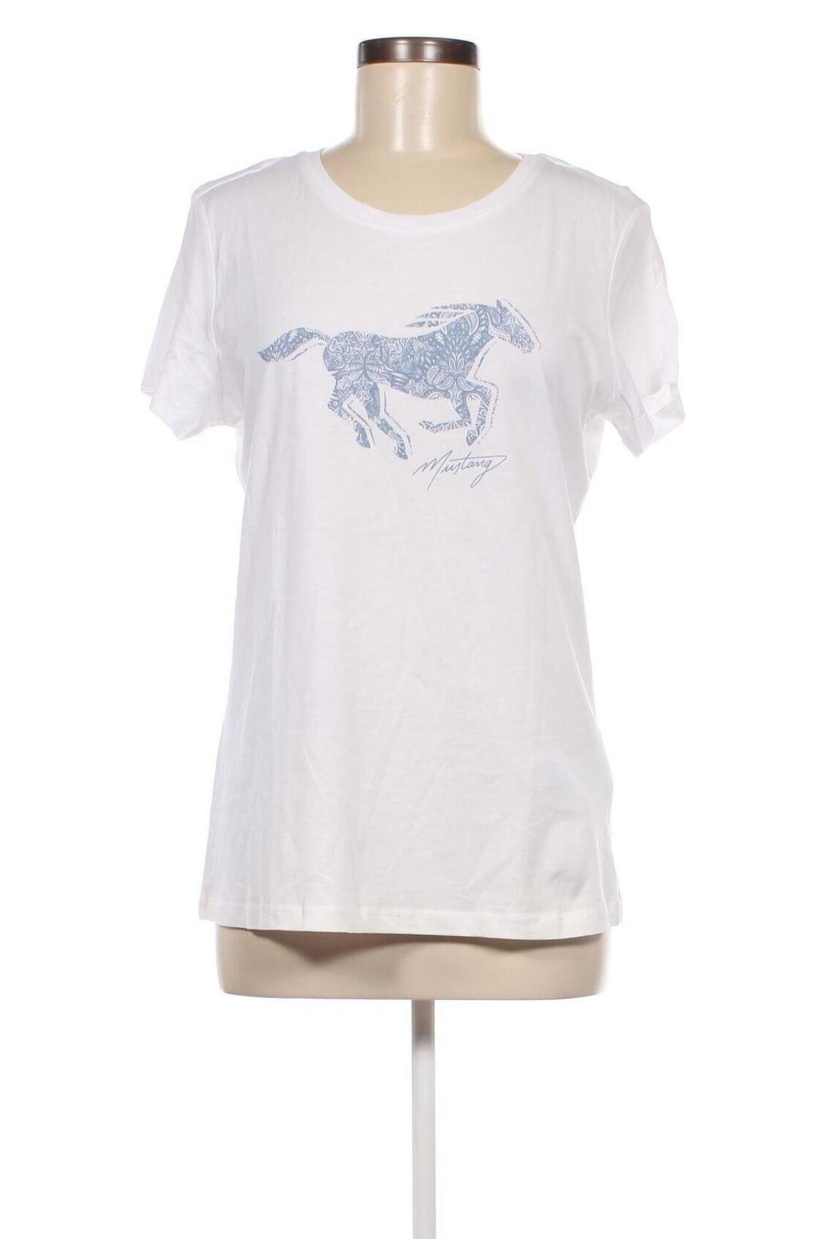 Damen T-Shirt Mustang, Größe L, Farbe Weiß, Preis € 18,56