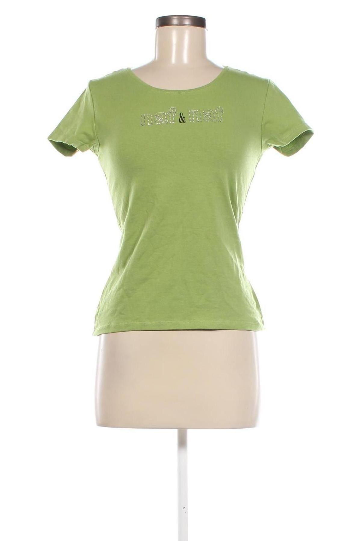 Γυναικείο t-shirt Naf Naf, Μέγεθος L, Χρώμα Πράσινο, Τιμή 18,22 €