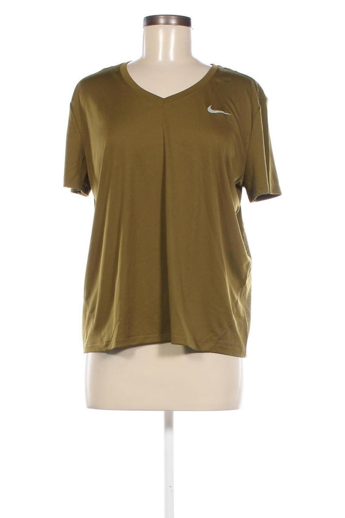 Γυναικείο t-shirt Nike Running, Μέγεθος L, Χρώμα Πράσινο, Τιμή 28,76 €