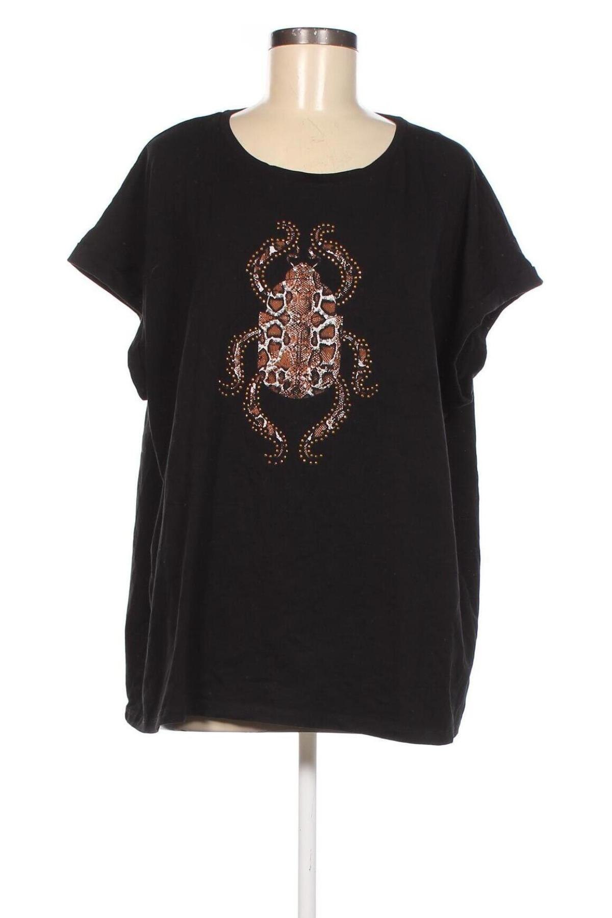 Γυναικείο t-shirt Norah, Μέγεθος XXL, Χρώμα Μαύρο, Τιμή 8,42 €